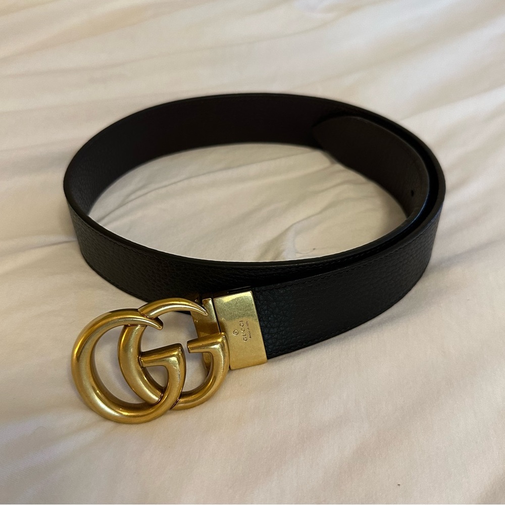 Reversible Black and Dark Brown Gucci Belt